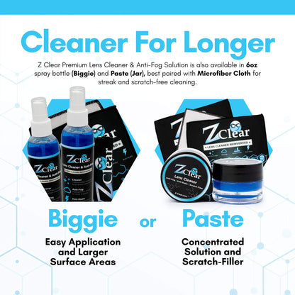 Z Clear Anti-Fog 6oz Spray – Glasses & Gear Anti-Fog Cleaner with Microfiber Cloth