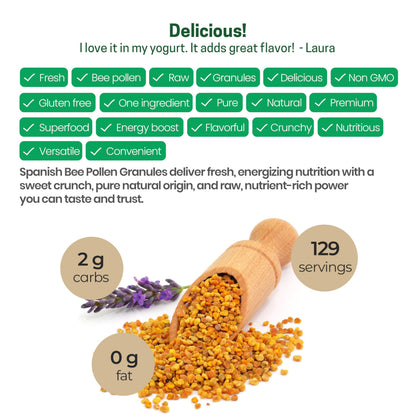 Spanish Bee Pollen Granules – Pure Raw Pollen (1lb) | Z Natural Foods