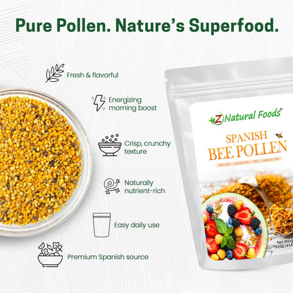 Spanish Bee Pollen Granules – Pure Raw Pollen (1lb) | Z Natural Foods