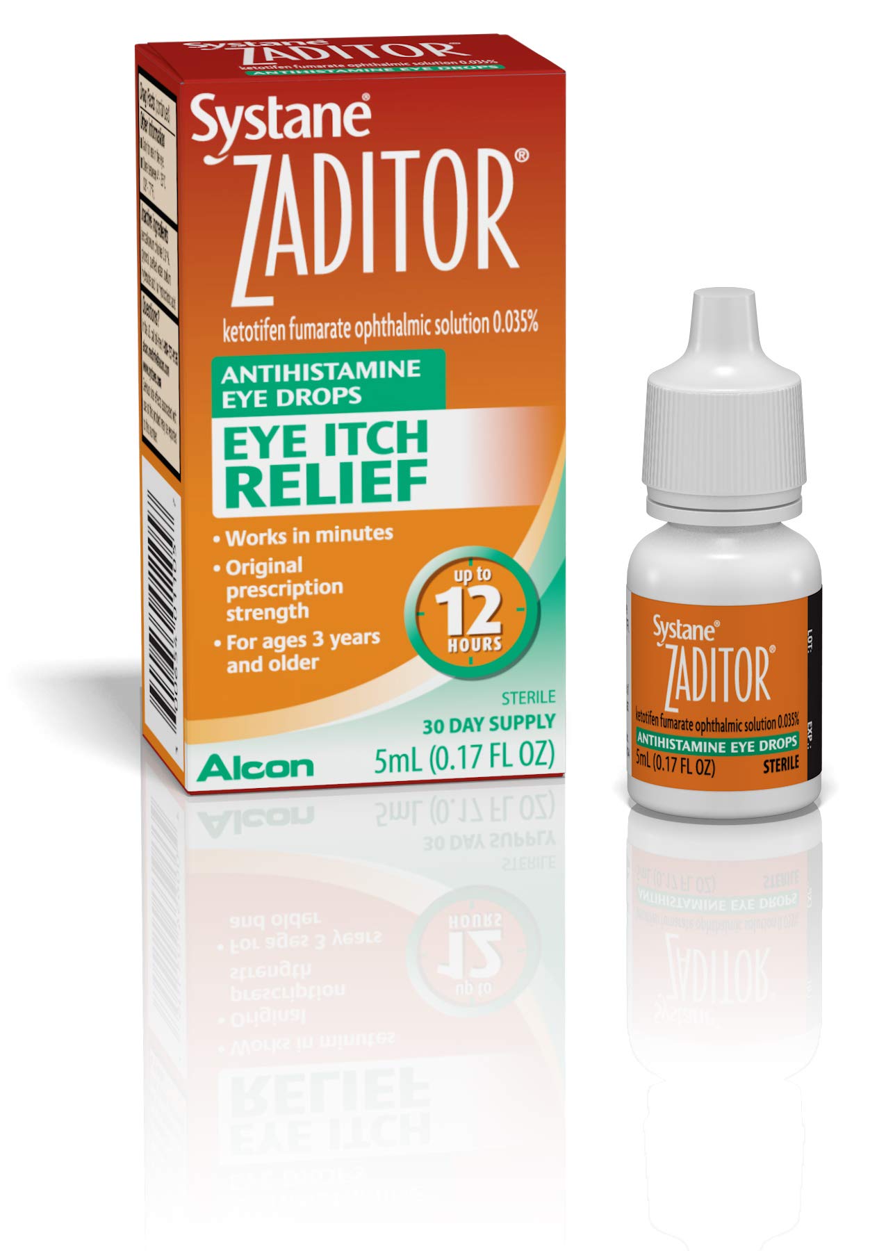 Zaditor Antihistamine Eye Drops, 5 mL — 12-Hour Itch Relief, No Vasoconstrictor