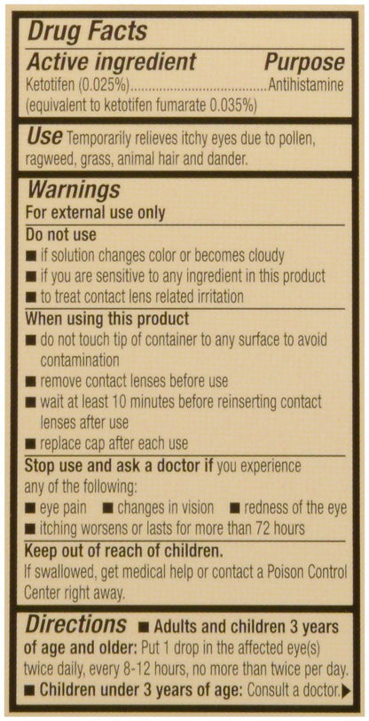 Zaditor Antihistamine Eye Drops, 5 mL — 12-Hour Itch Relief, No Vasoconstrictor