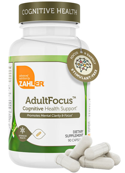 Zahler AdultFocus – Advanced Focus & Concentration Formula, Certified Kosher, 60 Capsules