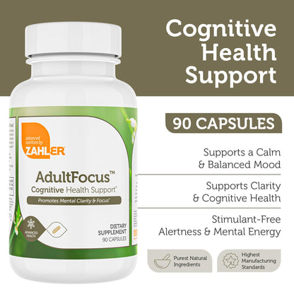 Zahler AdultFocus – Advanced Focus & Concentration Formula, Certified Kosher, 60 Capsules