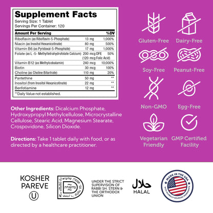 Zahler B-Complex Vitamins for Women & Men | B Vitamin Complex 120 Tablets