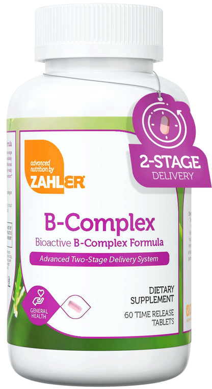 Zahler B-Complex Vitamins for Women & Men | 60 Tablets | Gluten Free & Kosher