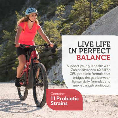 Zahler BioDophilus60 – 60 Billion CFU Probiotic + Prebiotic | 11 Strains | Kosher Digestive Health (60 Capsules)