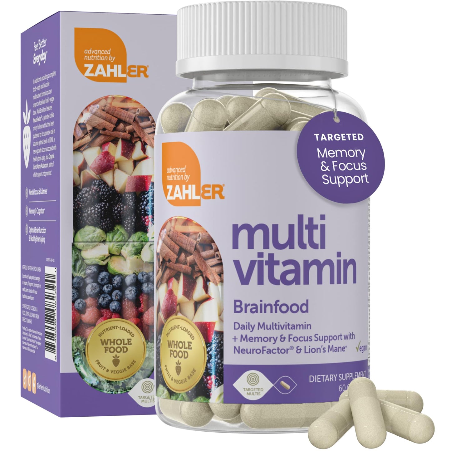 Zahler Multivitamin Brain Supplement (60 Count) – Kosher Brainfood with Lion's Mane & NeuroFactor