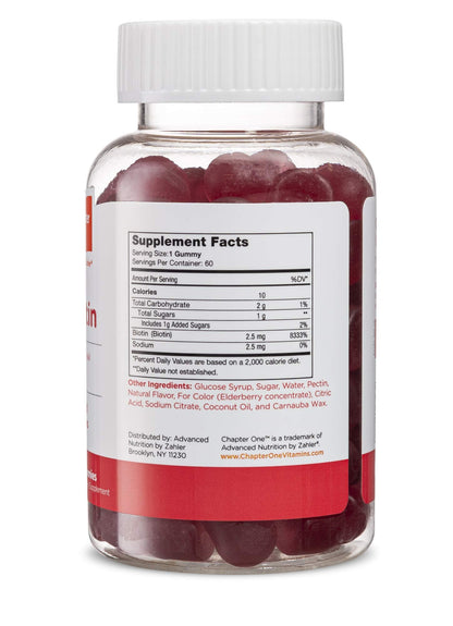 Zahler Chapter One Biotin Gummies – Hair, Skin & Nails Fortifying Biotin, Kosher