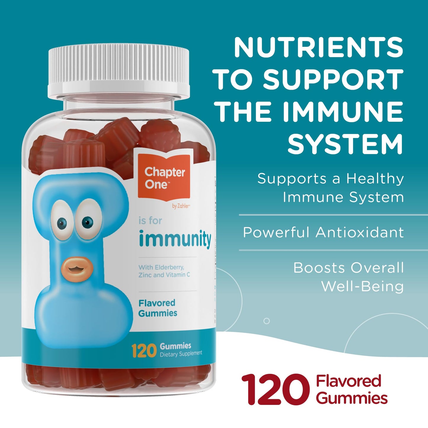 Zahler Chapter One Immune Support Gummies for Kids – Zinc & Black Elderberry, Kosher, Made in USA (120 Gummies)