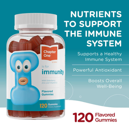 Zahler Chapter One Immune Support Gummies for Kids – Zinc & Black Elderberry, Kosher, Made in USA (120 Gummies)