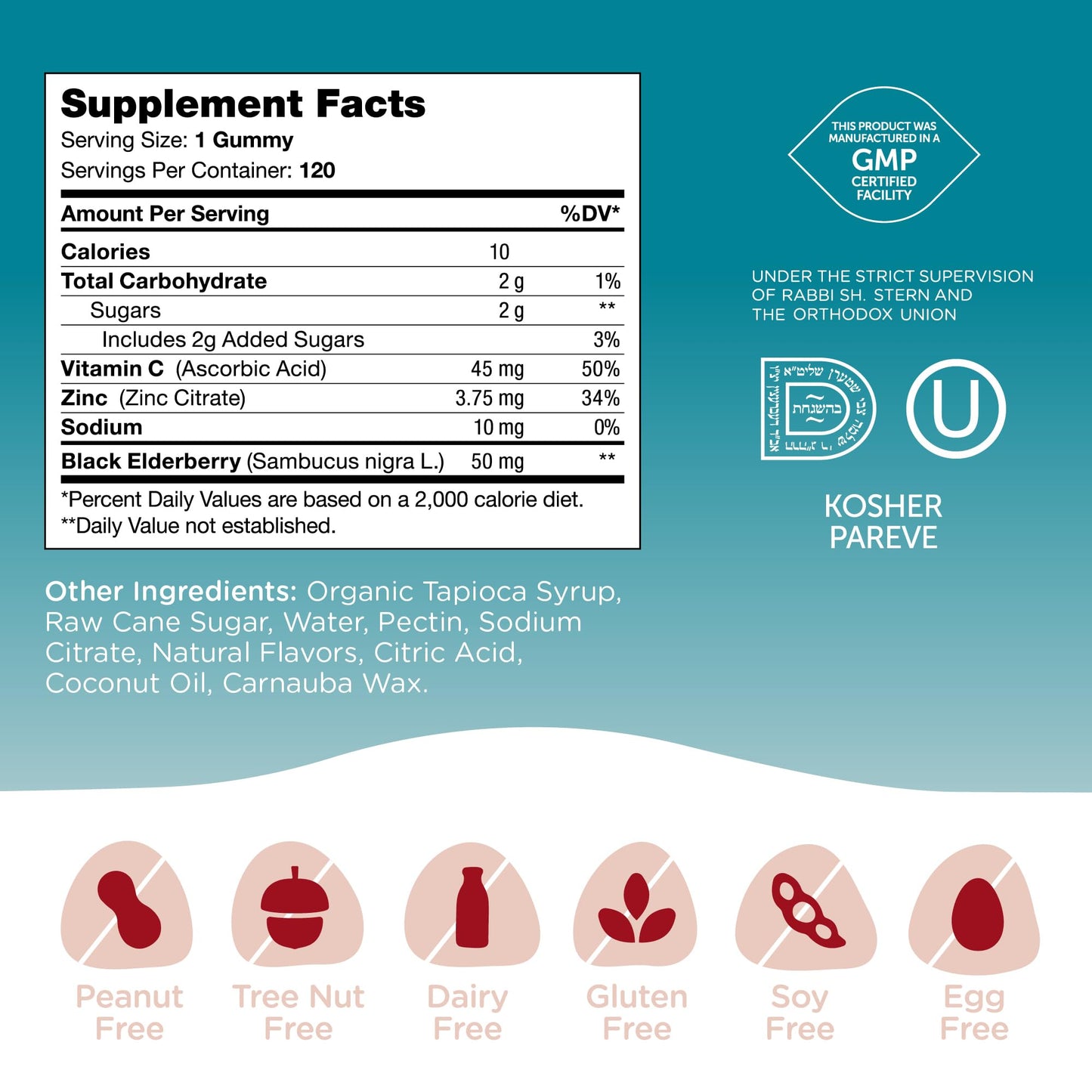 Zahler Chapter One Immune Support Gummies for Kids – Zinc & Black Elderberry, Kosher, Made in USA (120 Gummies)