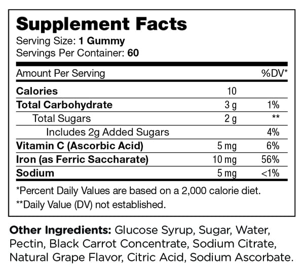 Zahler Chapter Six Iron Gummies – Iron Supplement with Vitamin C for Adults, 60 Flavored Gummies (10 mg) | Kosher Pareve