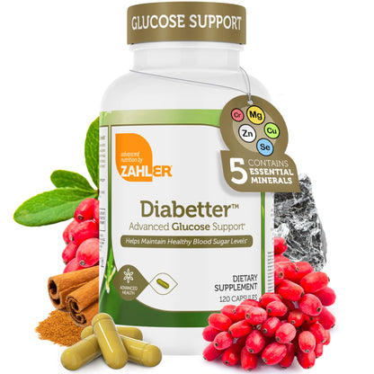 Zahler Diabetter: Advanced Glucose Support with Cinnamon | 180 Capsules | Kosher