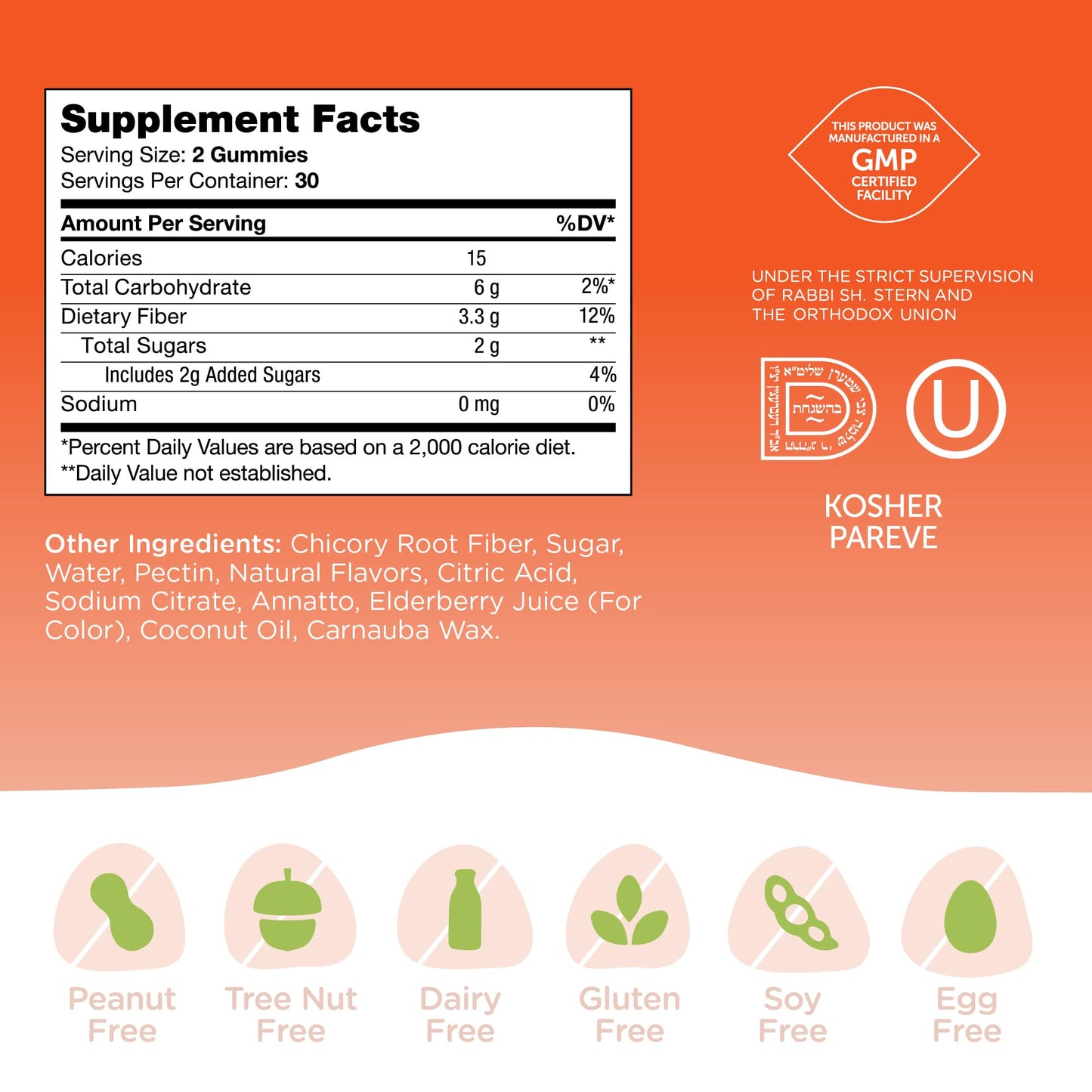 Zahler Fiber Gummies for Adults & Kids – 60 Count | Kosher & Digestive Support