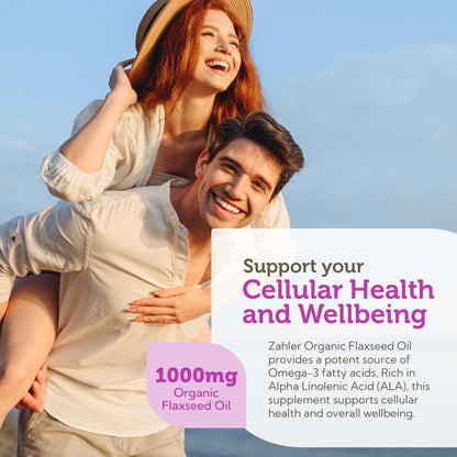 Zahler Organic Flaxseed Oil 1000mg Softgels | Cold-Pressed Omega-3 ALA