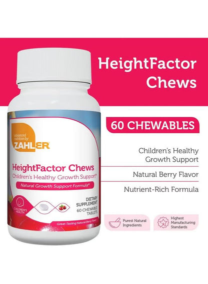 Zahler HeightFactor Chews - Kids Growth Supplement (Age 4+) 60 Count