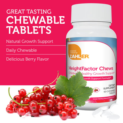 Zahler HeightFactor Chewable Tablets - Natural Kids Height Growth Supplement (60 Count)