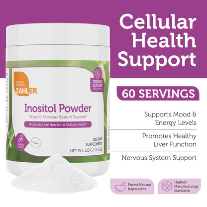 Zahler Inositol & Glycine Powder – Mood & Hormone Support (11.5 oz) | Kosher & Gluten Free