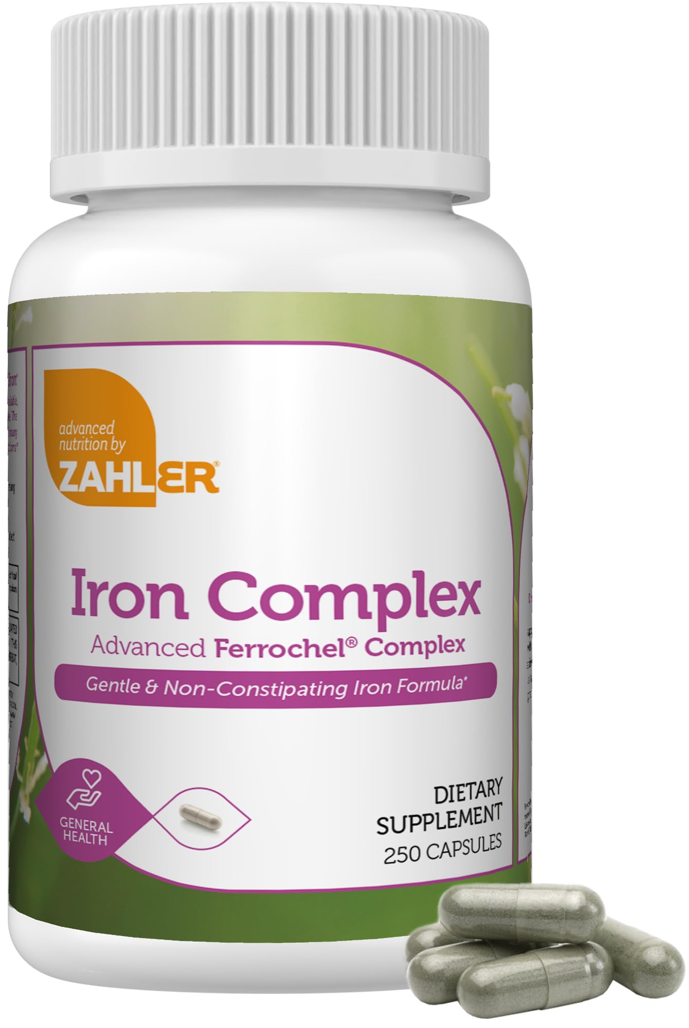 Zahler Iron Complex – Gentle, Non-Constipating Iron Formula (250 Capsules)