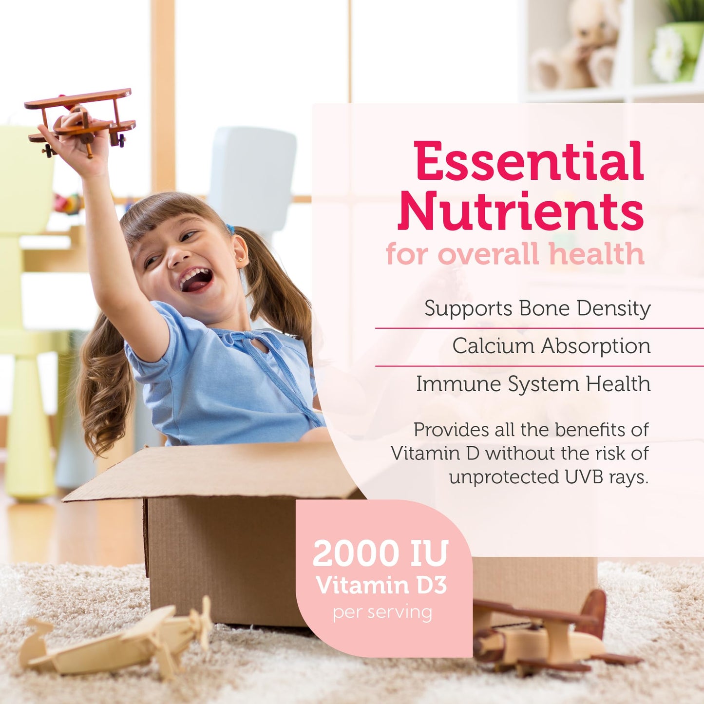 Zahler Junior Vitamin D3 + K2 Chewables for Kids - 2000 IU | 90 Count | Kosher