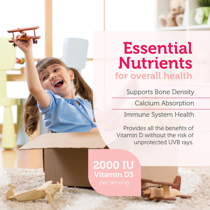 Zahler Junior Vitamin D3 + K2 Chewables for Kids - 2000 IU | 90 Count | Kosher