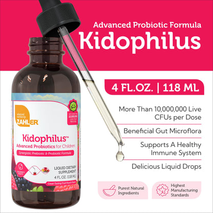 Zahler Kidophilus Liquid Probiotics for Kids – Fruit Punch, 4 fl oz