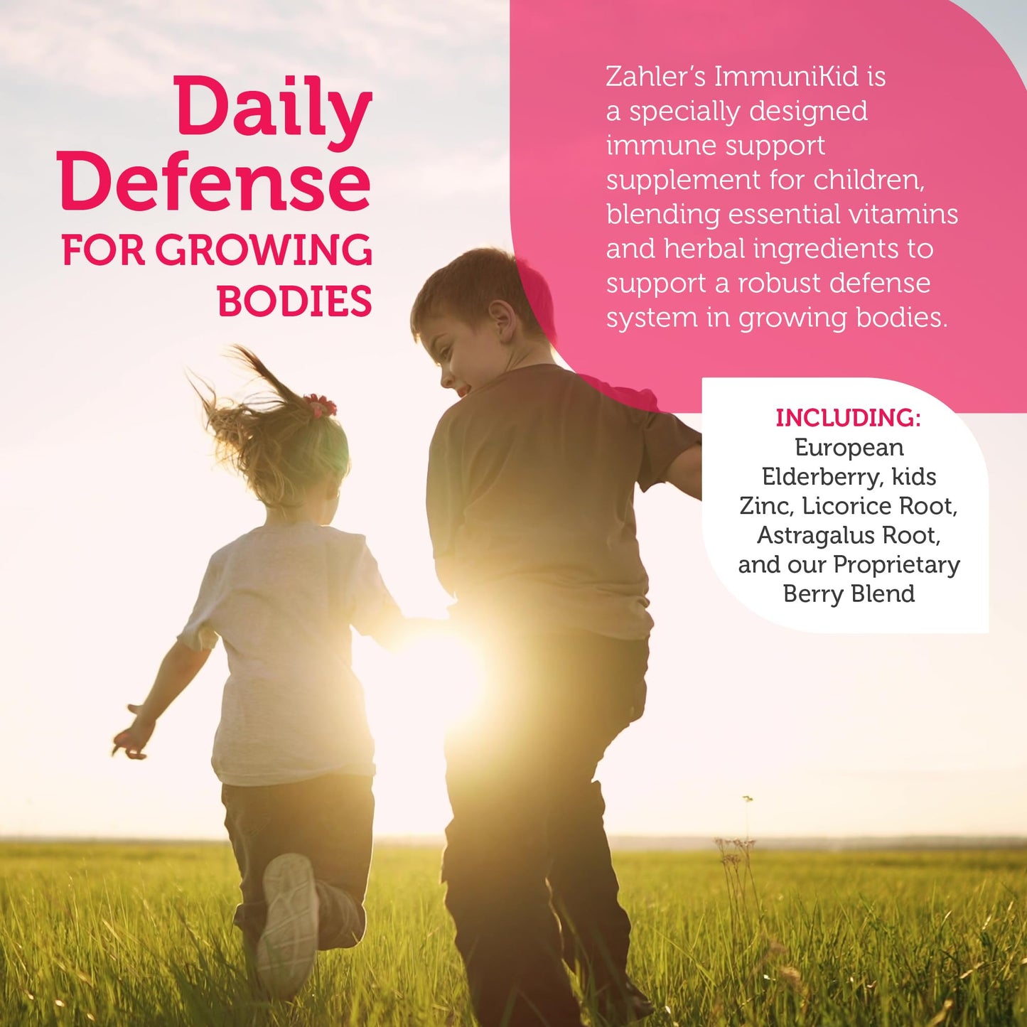 Zahler Kids Immune Support Supplement with Elderberry, Zinc & Vitamin C, D3 A – Grape Flavored Chewable Tablets, 60 Count