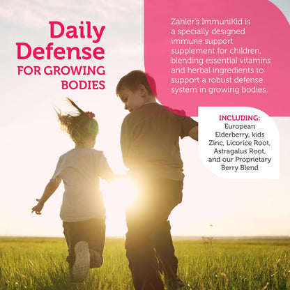Zahler Kids Immune Support Supplement with Elderberry, Zinc & Vitamin C, D3 A – Grape Flavored Chewable Tablets, 60 Count