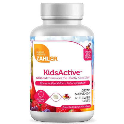 Zahler KidsActive Chewable Concentration Formula for Children | Fruit Punch 180 Tablets