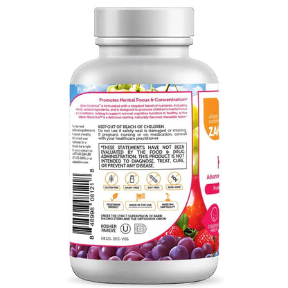 Zahler KidsActive Chewable Concentration Formula for Children | Fruit Punch 180 Tablets