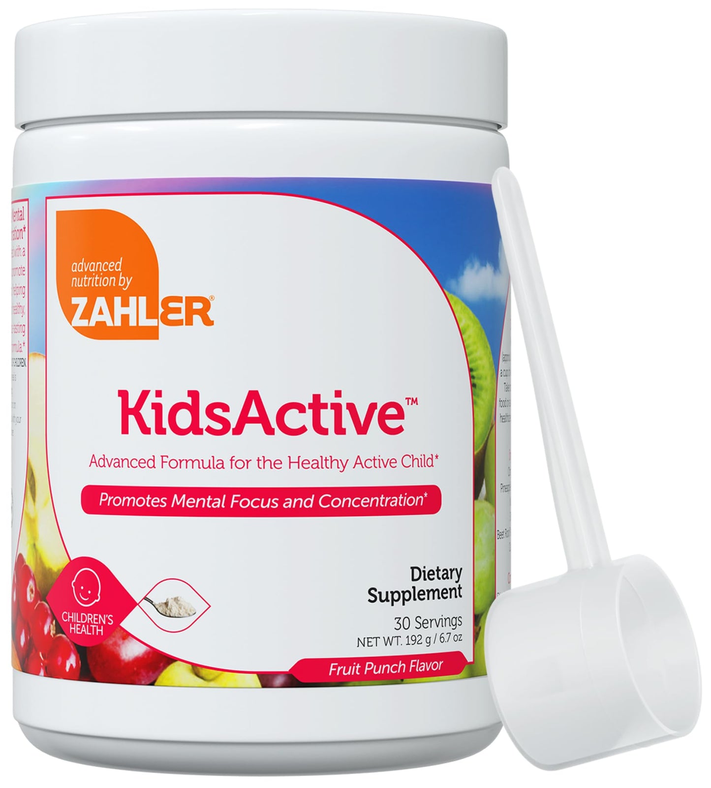 Zahler KidsActive - Kids Concentration Formula Powder | Fruit Punch, 30 Servings, Kosher