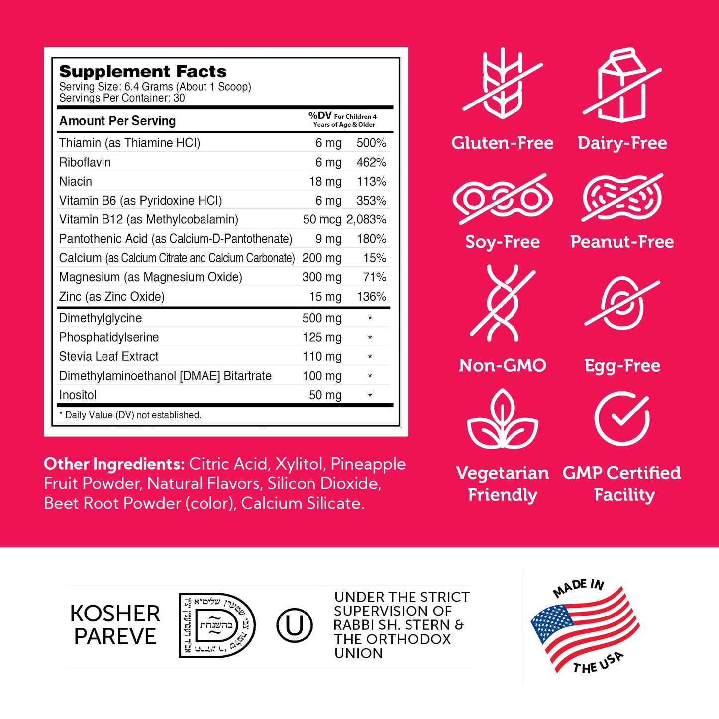Zahler KidsActive - Kids Concentration Formula Powder | Fruit Punch, 30 Servings, Kosher