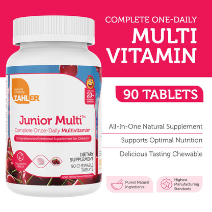 Zahler Kids Multivitamin Chewable | 90 Cherry Flavor | 20+ Vitamins