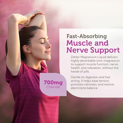 Zahler Magnesium Liquid | Super-Strength Magnesium for Muscle Support - 4 Fl Oz (Unflavored)