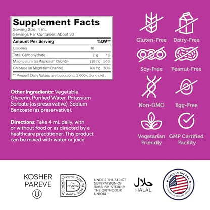 Zahler Magnesium Liquid | Super-Strength Magnesium for Muscle Support - 4 Fl Oz (Unflavored)