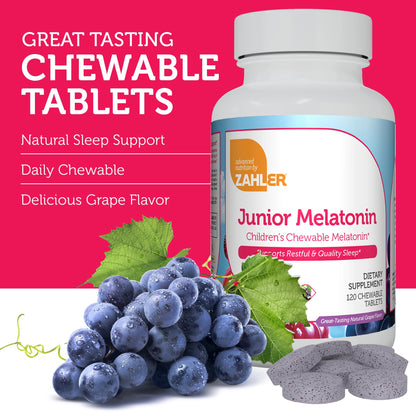 Zahler 1mg Children's Melatonin for Kids — Sleep Support for Ages 4+ | Grape Flavor, Non-GMO, Kosher