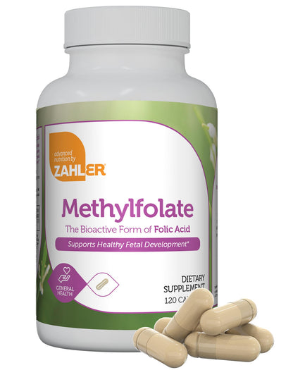 Zahler Methylfolate 1000 mcg DFE | L-Methylfolate for Fetal & Genetic Health