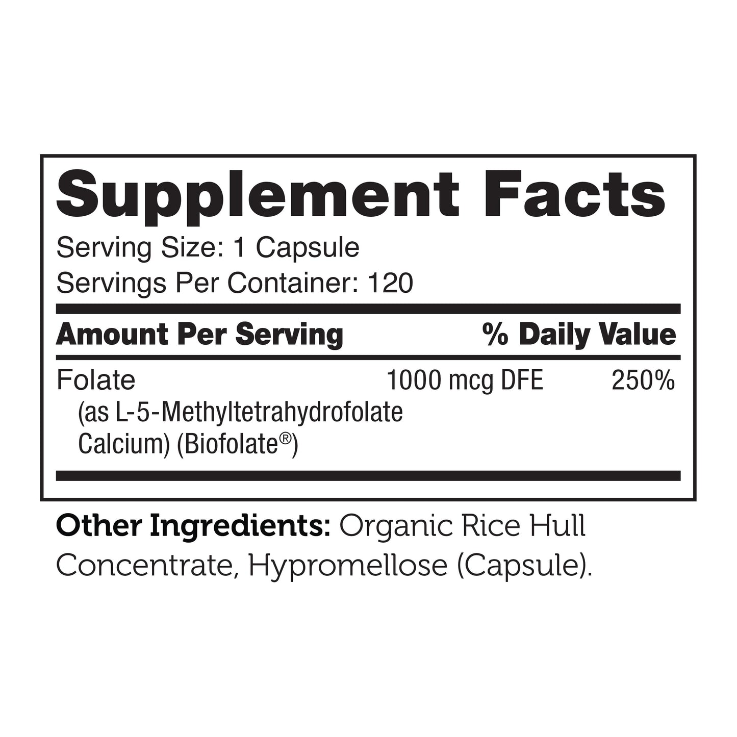 Zahler Methylfolate 1000 mcg DFE | L-Methylfolate for Fetal & Genetic Health