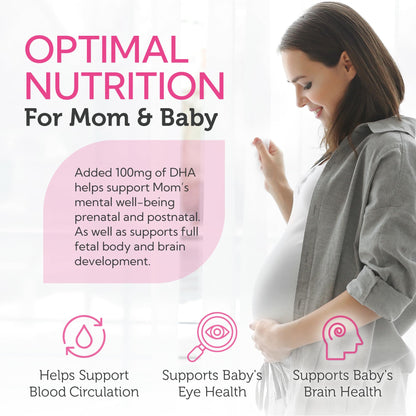 Zahler Mighty Mini Prenatal Vitamin with DHA & Folate – Kosher, All-Natural (90 Softgels)