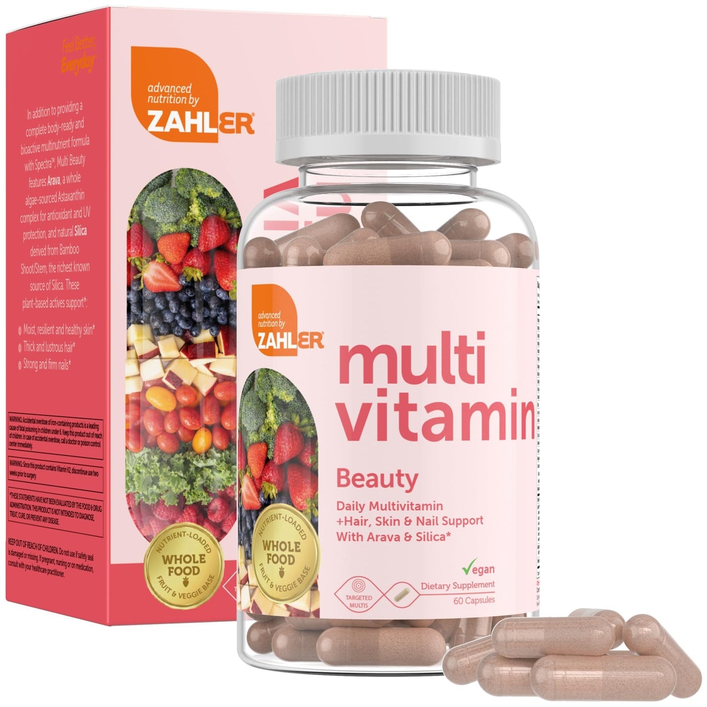 Zahler Multivitamin Beauty + Skin, Hair & Nails Support – 60 Capsules | Kosher, Vegan