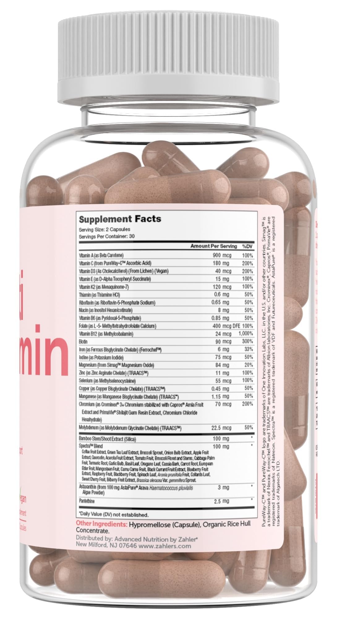 Zahler Multivitamin Beauty + Skin, Hair & Nails Support – 60 Capsules | Kosher, Vegan