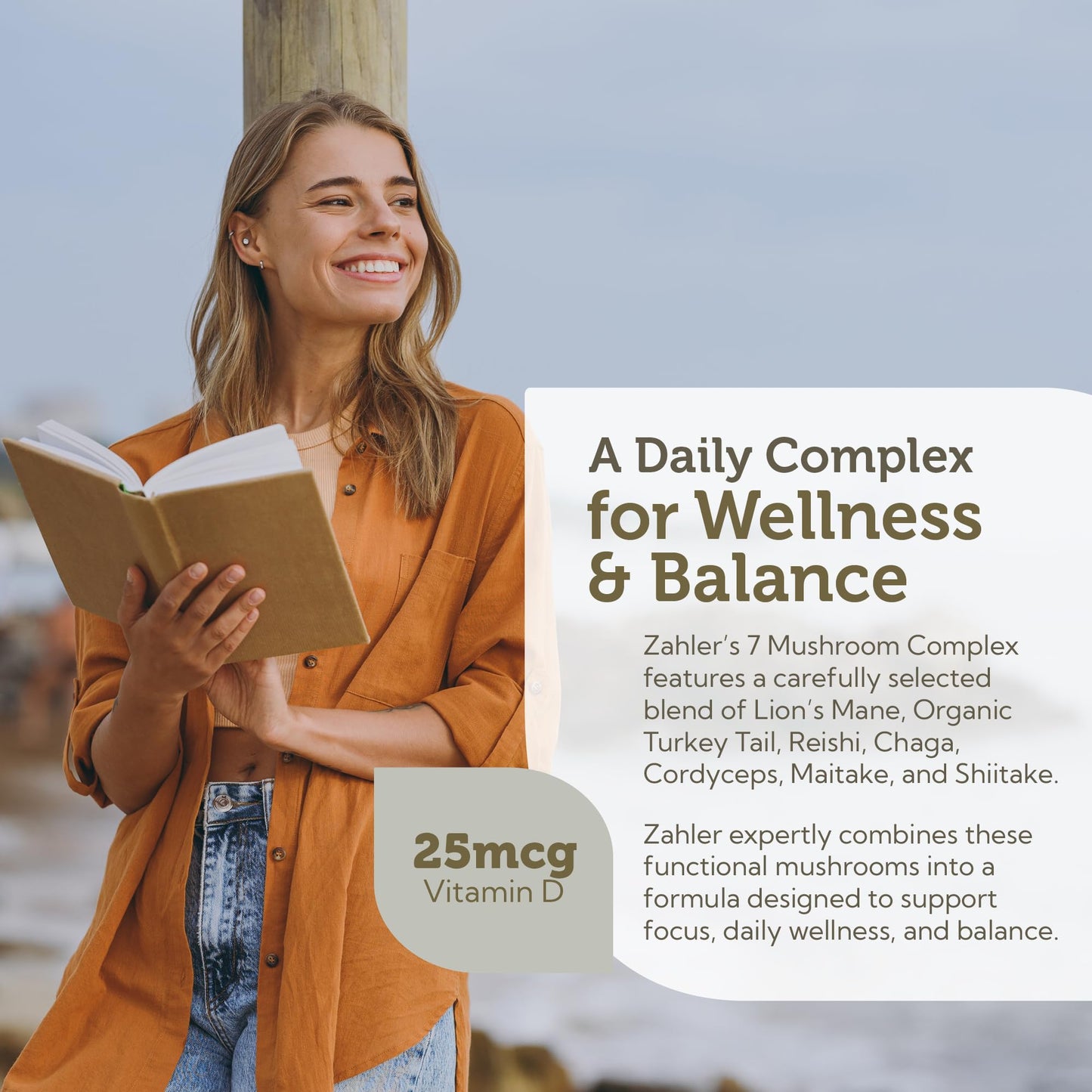 Zahler Mushroom Complex – 7-Mushroom Blend for Focus & Immunity, 60 Capsules