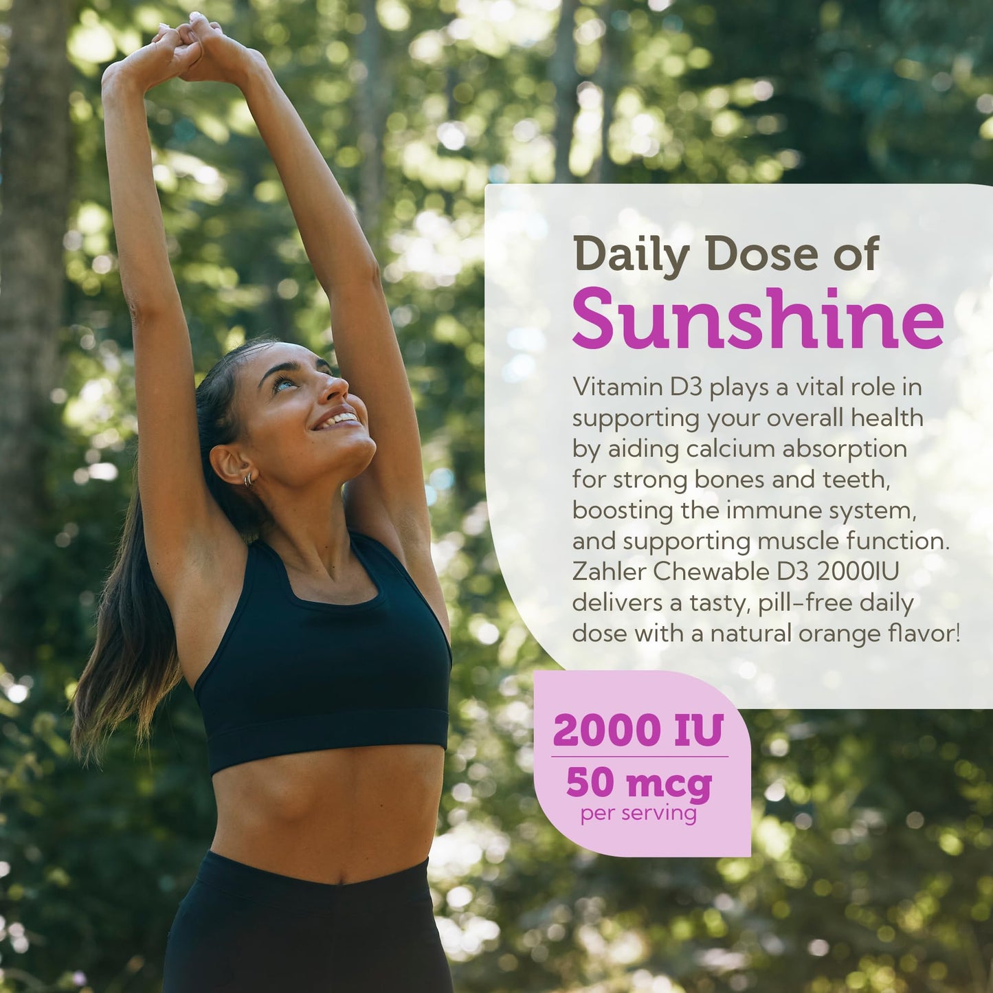 Zahler Vitamin D3 Chewable 2000IU - Kosher Orange Flavor, 120 Tablets