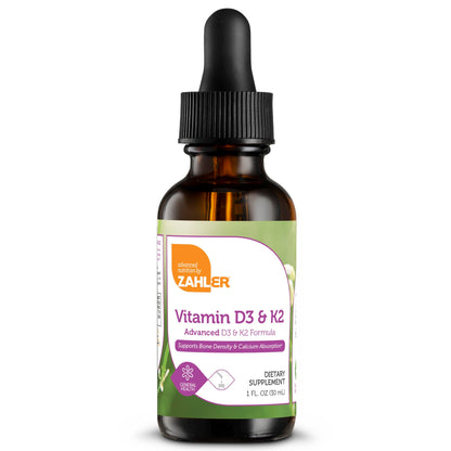 Zahler Vitamin D3 K2 Drops, 1 Fl Oz - 1000IU D3 + 1000mcg K2