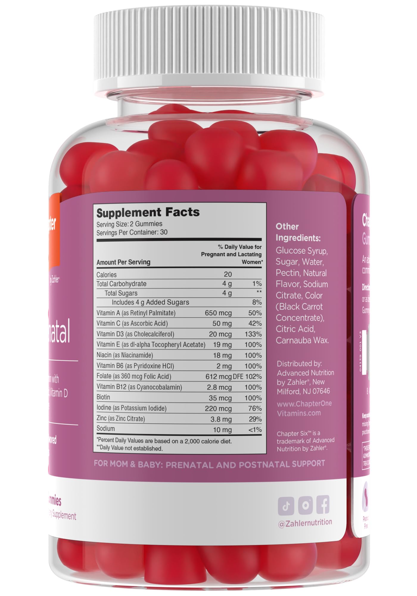 Zahler Women's Prenatal Gummies - Grape Flavor, 60 Count | Vegetarian & Kosher