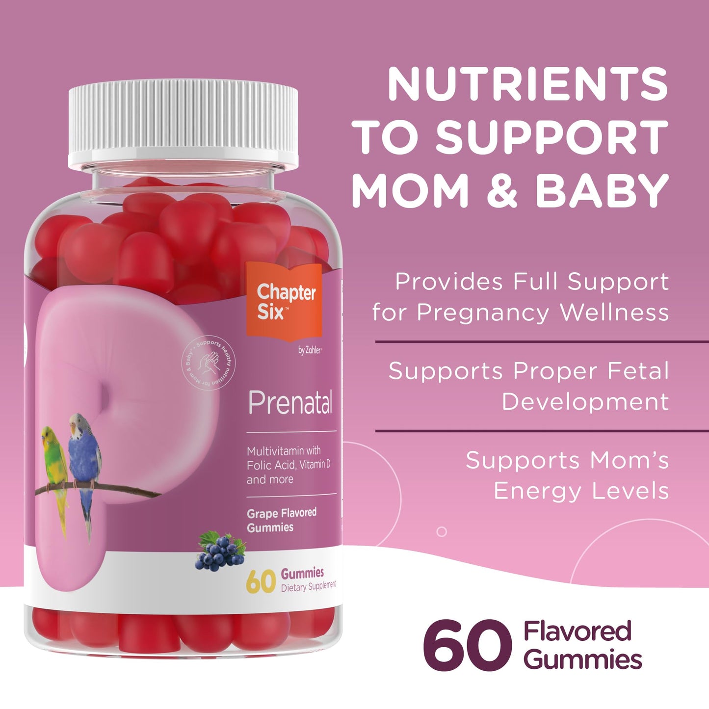 Zahler Women's Prenatal Gummies - Grape Flavor, 60 Count | Vegetarian & Kosher