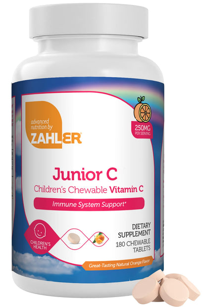 Zahler Junior C Advanced Chewable Vitamin C for Kids – Immune Support (180 Count)