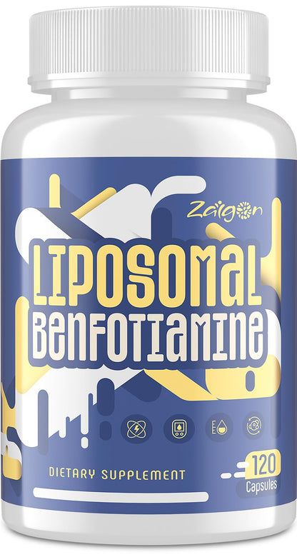 Zaigon Benfotiamine B1 600mg Liposomal | 120 Vegan Capsules | Energy & Nerve Support