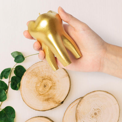 Zainpe Tooth Scented Candle - Gold Tooth Decor, Pine Fragrance, 3.7 x 2.1 in