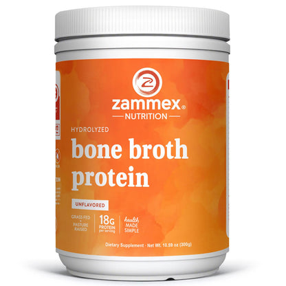 Zammex 100% Grass-Fed Beef Bone Broth Protein Powder – 20g Protein